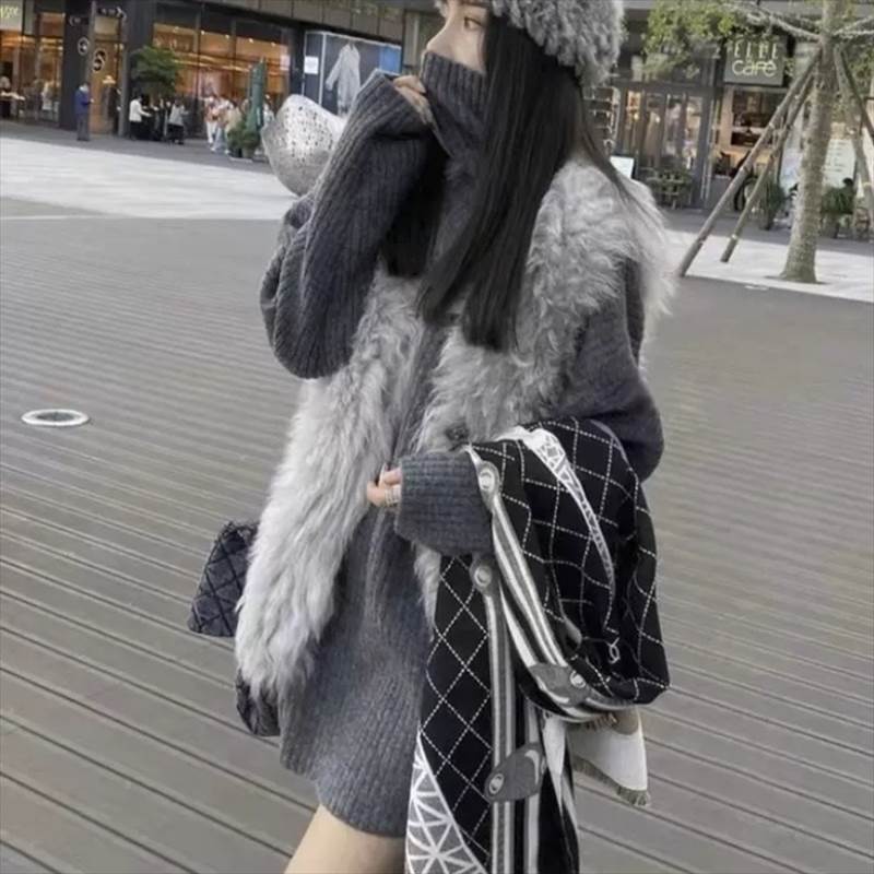 愛くるしい お出でになる感 主演者級 ベ か細い 大いさ十分な量あったか ティーシャツ  こふわふわ ニットソー もこも 袖あり 自己同一性的 スウェーター ブラウン-ベージュ-グレー