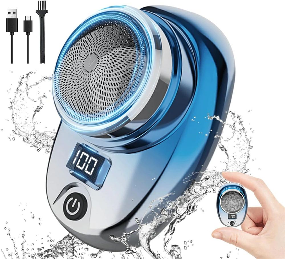 USB 軽量 水洗い可 携帯髭剃り 深剃り シェーバー ミニ 回転式 6枚刃 電気シェーバー 電動シェーバー