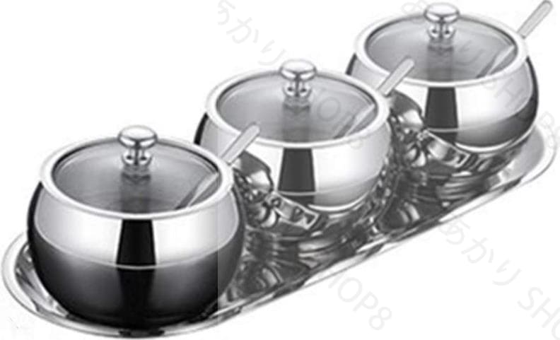 3個セット 300ml 容器 調味料 調味料ボトル ステンレス鋼 調味料入れ スパイスボトル 容器 塩 砂糖入れ 容器
