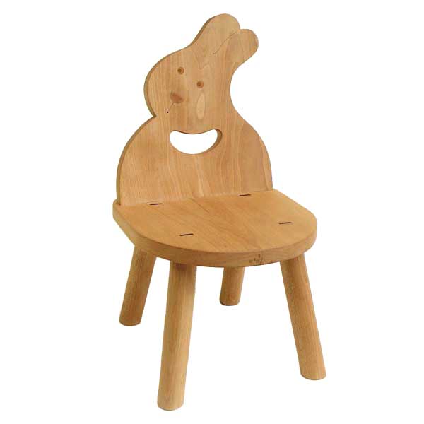 【注文製作】うさぎ椅子 (子供家具 木のおもちゃ 知育玩具 日本製) 6ヶ月 1歳 2歳 3歳 4歳 5歳 6歳 7歳 誕生日ギフト 誕生祝い 出産祝いにお薦め♪ 赤ちゃんおもちゃ 男の子＆女の子 注文製作 いす イス 木工職人手作り 木育 ★ Ginga Kobo Toys