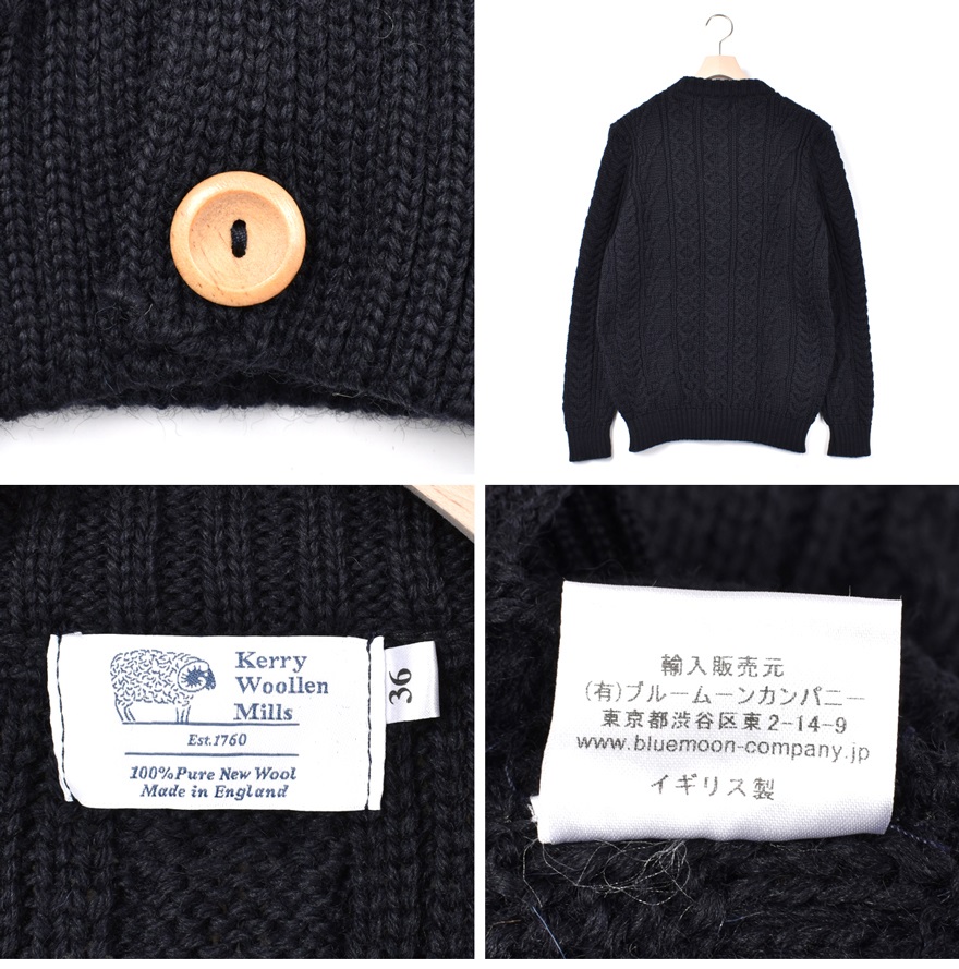 アラン ケーブル カラーレス Cardigan Kw 0005 レディース 長袖 メンズ Aran Collarless セーター クルーネック Kw19 5 イギリス製 カーディガン Heavy Cable