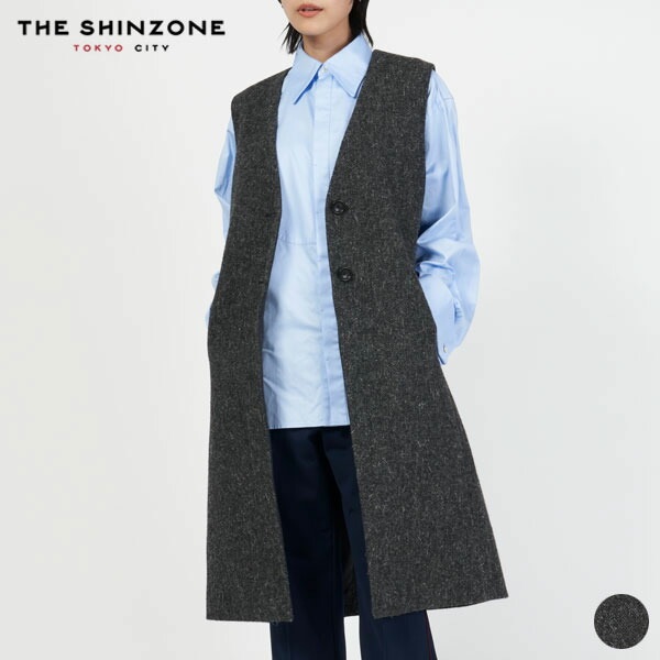 【SALE 40％OFF】シンゾーン SHINZONE ヘリンボーン ジレ HERRINGBONE GILET レディース ロング ベスト 襟なし ツイード 上品 マニッシュ ウール レイヤード アウター 24AMSCO03 [ 2024 FW 春 秋 冬] [Z] [★]