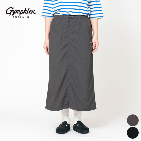 【26SS新作】ジムフレックス Gymphlex イージー スカート EASY SKIRT レディース ボトム ミドル丈 ポケット ゴムウエスト ドローコード ロゴ刺繍 薄手 接触冷感 紫外線防止 撥水 透湿 #GY-F0054 NTR [ 2026 SS 春 夏 秋 ] [S★]｜GOOD DEAL