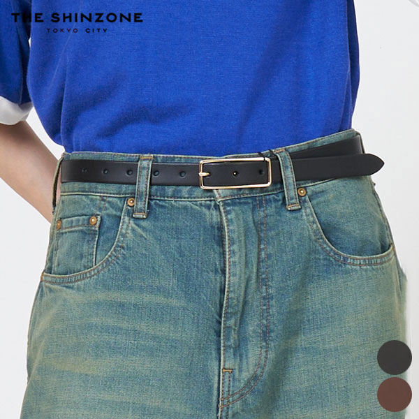 シンゾーン Shinzone スレンダー レザー ベルト 15AMSIT55 SLENDER LEATHER BELT 牛革 レザー 本革 ブラウン ブラック 細幅 フリー シンプル レディース 細目 THE SHINZONE 日本製 ブラック ブラウン 92.5cm [ 2025 FW 春 夏 秋 冬 ][S★10]
