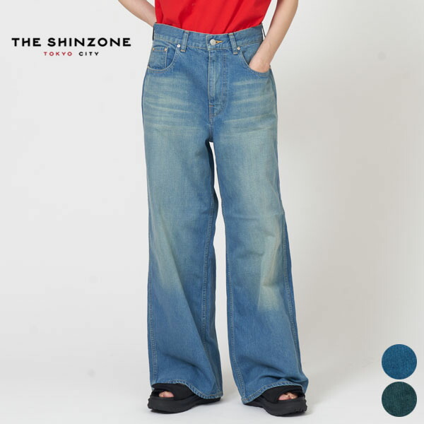 【SALE 40％OFF】シンゾーン SHINZONE ロビンソン デニム パンツ ROBINSON DENIM PANTS レディース ボトム ワイド レトロ ヴィンテージ感 綿100 コットン ブルー ライトブルー 25MMSPA07 [ 2025 SS 春 夏 秋 冬] [★]