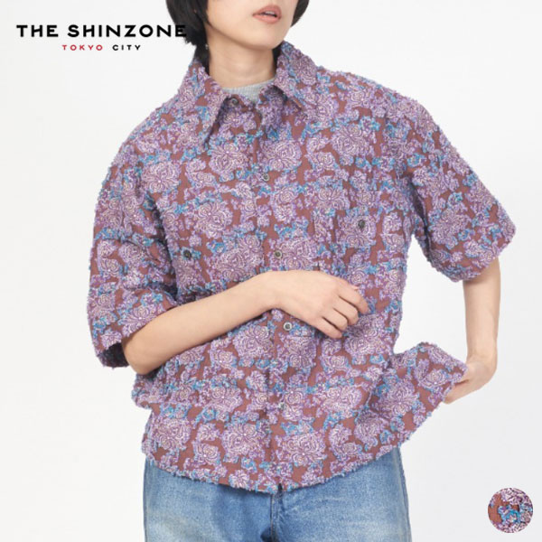 【SALE 50％OFF】シンゾーン SHINZONE ボタニカル ジャガード ブラウス BOTANICAL JQ BLOUSE レディース 半袖 シャツ 花柄 シャツ 立体的 24MMSBL07 [Z] [★]
