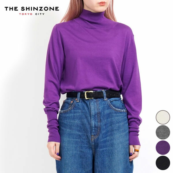 【SALE 30％OFF】シンゾーン SHINZONE コットン シルク ハイネック ニット COTTON SILK HIGH NECK KNIT レディース ハイゲージ トップス 薄手 インナー レイヤード ブラック エクリュ グレー レッド 24AMSNI10 [ 2025 FW 秋 冬 ][★10]