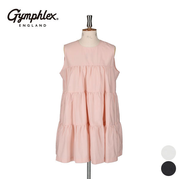 【26SS新作】ジムフレックス Gymphlex ティアード チュニック TIERED TUNIC レディース ノースリーブ ポケット ループボタン 薄手 コットンブロード 綿100 #GY-B0470 CBL [ 2026 SS 春 夏 ] [S★]
