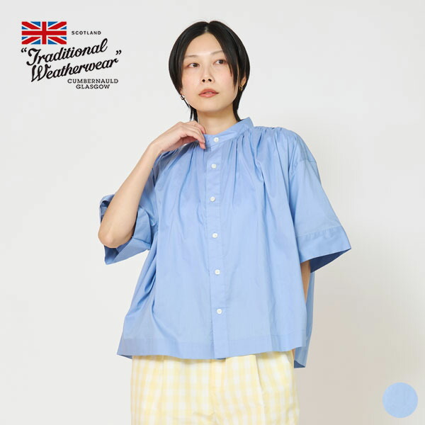 (SALE！20％OFF)【26SS新作】トラディショナル ウェザーウェア Traditional Weatherwear アードリー ARDLEGH レディース トップス 半袖 シャツ ブラウス プリーツ スタンドカラー コットン 綿100 L261KGFSH0330LM [ 2026 SS 春 夏 ] [S★]｜GOOD DEAL