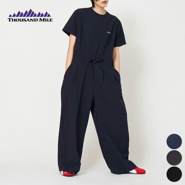 (SALE！10％OFF)【26SS新作】サウザンドマイル THOUSAND MILE ショート スリーブ オール イン ワン SHORT SLEEVE ALL IN ONE レディース 半袖 ウエスト紐 ポケット 撥水 ストレッチ性 UVカット 速乾性 イージーケア TM261NP00072 [ 2026 SS 春 夏 ] [S★]｜GOOD DEAL