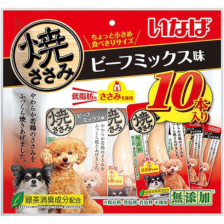 【12個書き割り】いなば 焼ささみ 牛肉雑ぜ合わせる味 10本入り口・入口 犬用お兄ちゃん 犬お兄ちゃん 犬用ふりかけ ドッグフード いなばペットフーズ 定め事品