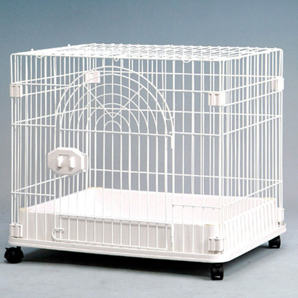 【GB】犬用ケージ Sクラス D-04 フロントカバー脱着可能タイプ ホワイト×ホワイト 小型犬用 超小型犬用 キャスター付き 室内飼い用 犬用サークル ジービー GB