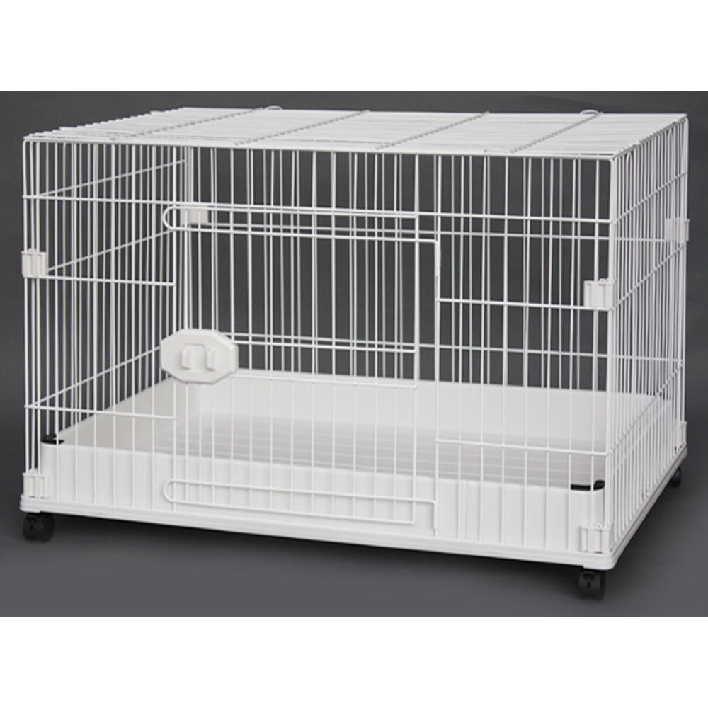 【GB】犬用ケージ FW-D1 フロントカバー脱着可能タイプ ホワイト×ホワイト 小型犬用 中型犬用 キャスター付き 室内飼い用 犬用サークル ジービー GB