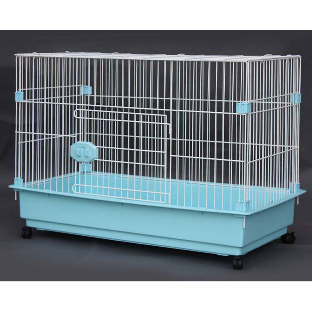 【GB】犬用ケージ レクタングル 3200-DR ホワイト×ブルー 小型犬用 中型犬用 大型犬用 キャスター付き 室内飼い用 犬用サークル ジービー GB