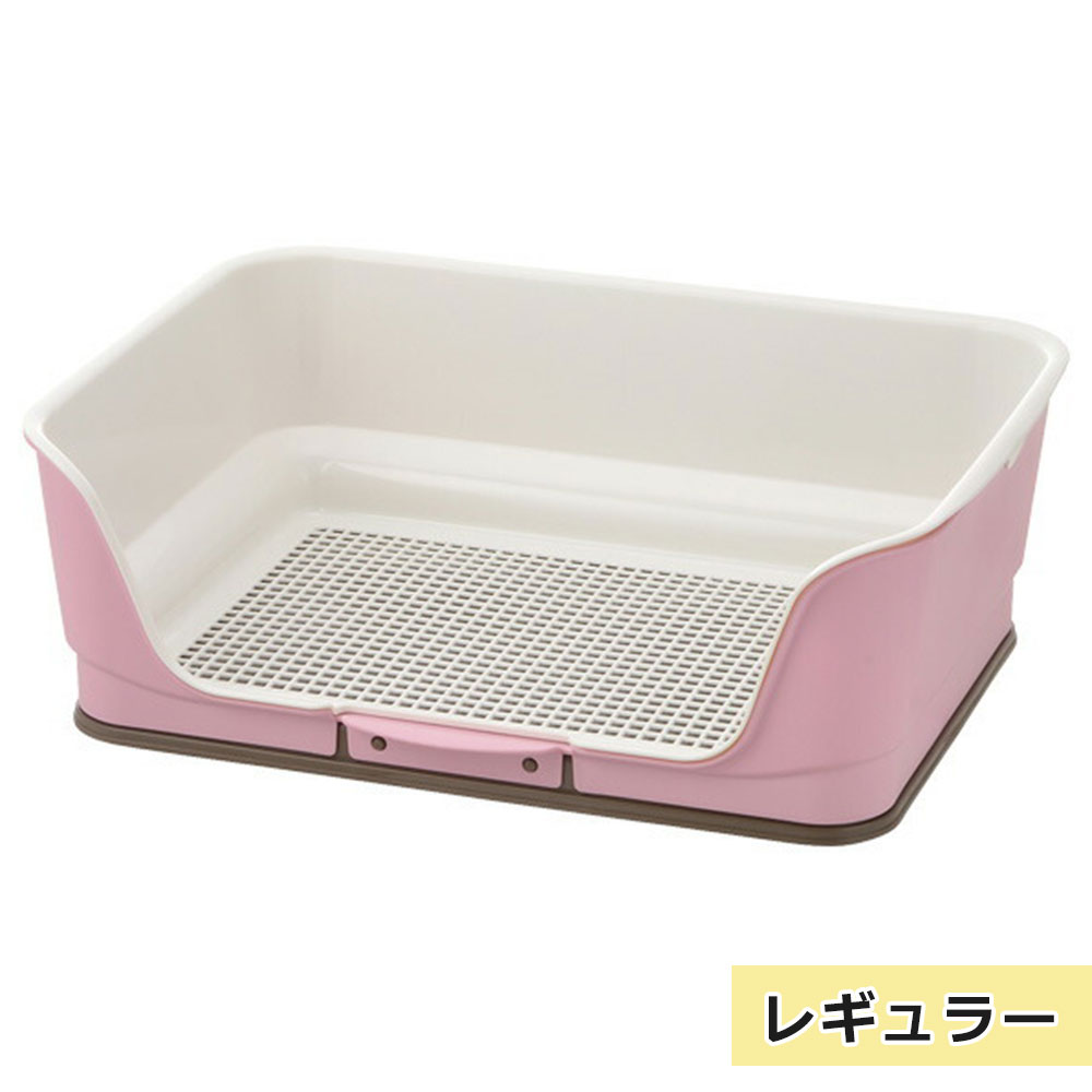 【12個セット】犬 トイレトレー ペットトレー お掃除簡単ステップ壁付トイレ レギュラーサイズ ライトピンク 犬用トイレトレー トイレ用品 メッシュ 水洗い可能 子犬 トレーニング しつけ いたずら防止 ひっかき防止 Richell リッチェル｜グッドドッグ