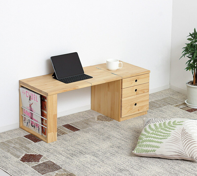 楽天市場】【文机】 NEW天然木ワンタッチ文机 【62245】【送料無料