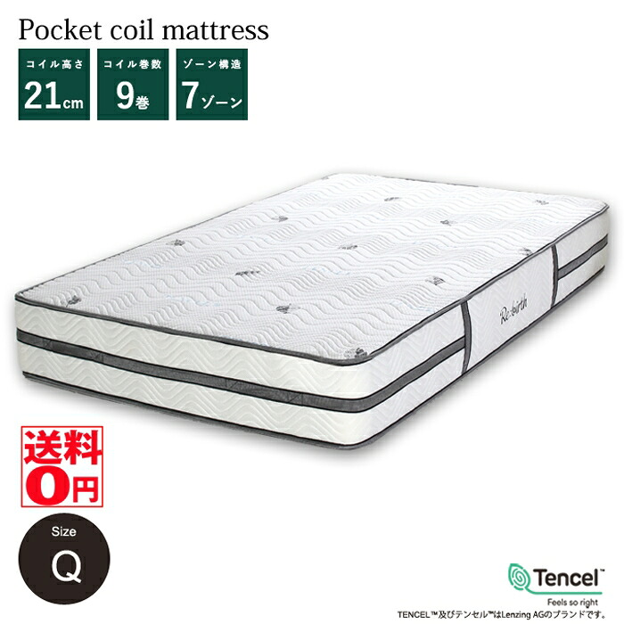 【送料無料】 Excellent Nanotech 「エクセレント ナノテック」 ポケットコイルマットレス （Qクイーン） ri14086wh