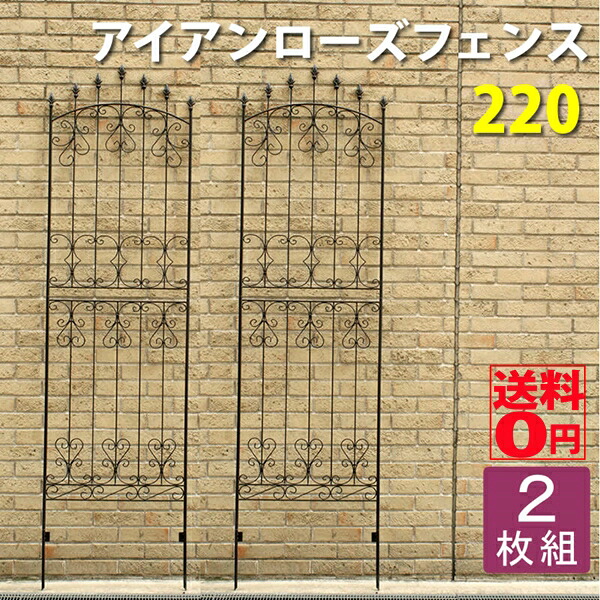 【ポイント10倍】【送料無料】 英国風アイアンフェンス アイアンローズフェンス220(2枚組)|Goodeal