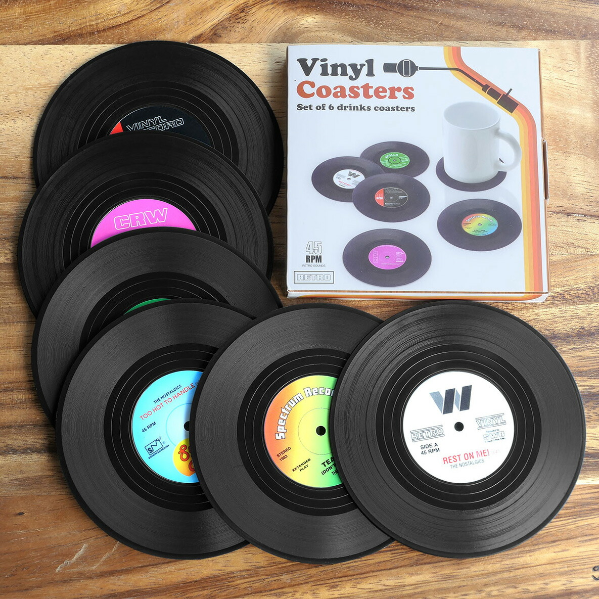 ジャンク　レコード6枚　カバー6枚　昭和　レトロ 楽天市場】レコード コースター レコードコースター レトロ EP