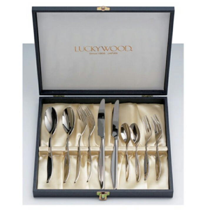 楽天市場】カトラリー セット ラッキーウッド エメラルド・金彩 12pc