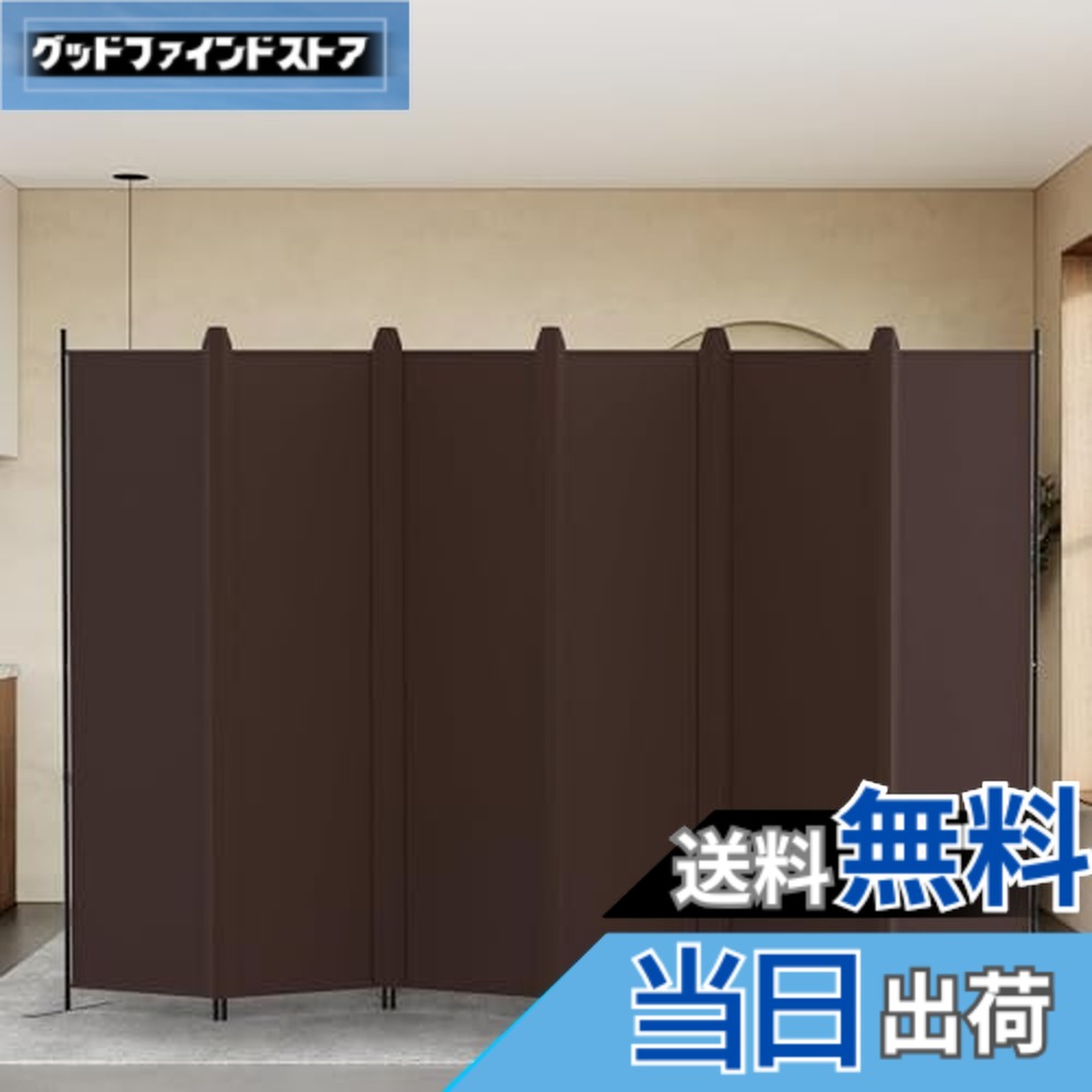 【送料無料】KELIXU パーテーション 間仕切り 6連 自立式 衝立 カバーストリップ付き 高さ1.8mx幅3m 布タイプ 折りたたみ 仕切りパネル 軽量 クロスパーテーション 目隠し 屏風 おしゃれ 組み立て簡単 部屋 オフィス 会議室|グッドファインドストア