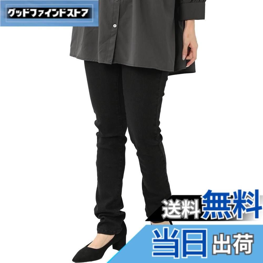 【送料無料】[JANJAM]美脚スキニーデニム 裏起毛パンツ 大きいサイズ レディース スキニーパンツ ストレッチ 美脚 細魅せ 色：ブラック80cm、サイズ：5L