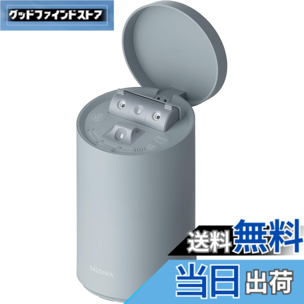 【送料無料】SALONIA サロニア ピュアブライト スチーマー 美顔器 フェイススチーマー 美容【限定】 色：グレー