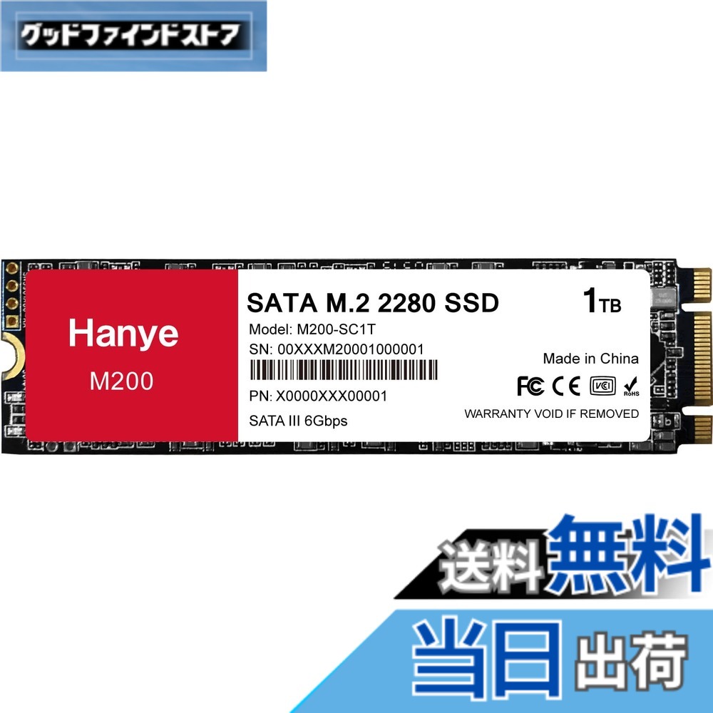 【送料無料】Hanye SSD 1TB 内蔵 SATA M.2 2280 SATA III 6.0Gb/s M200 正規代理店品 メーカー3年|グッドファインドストア