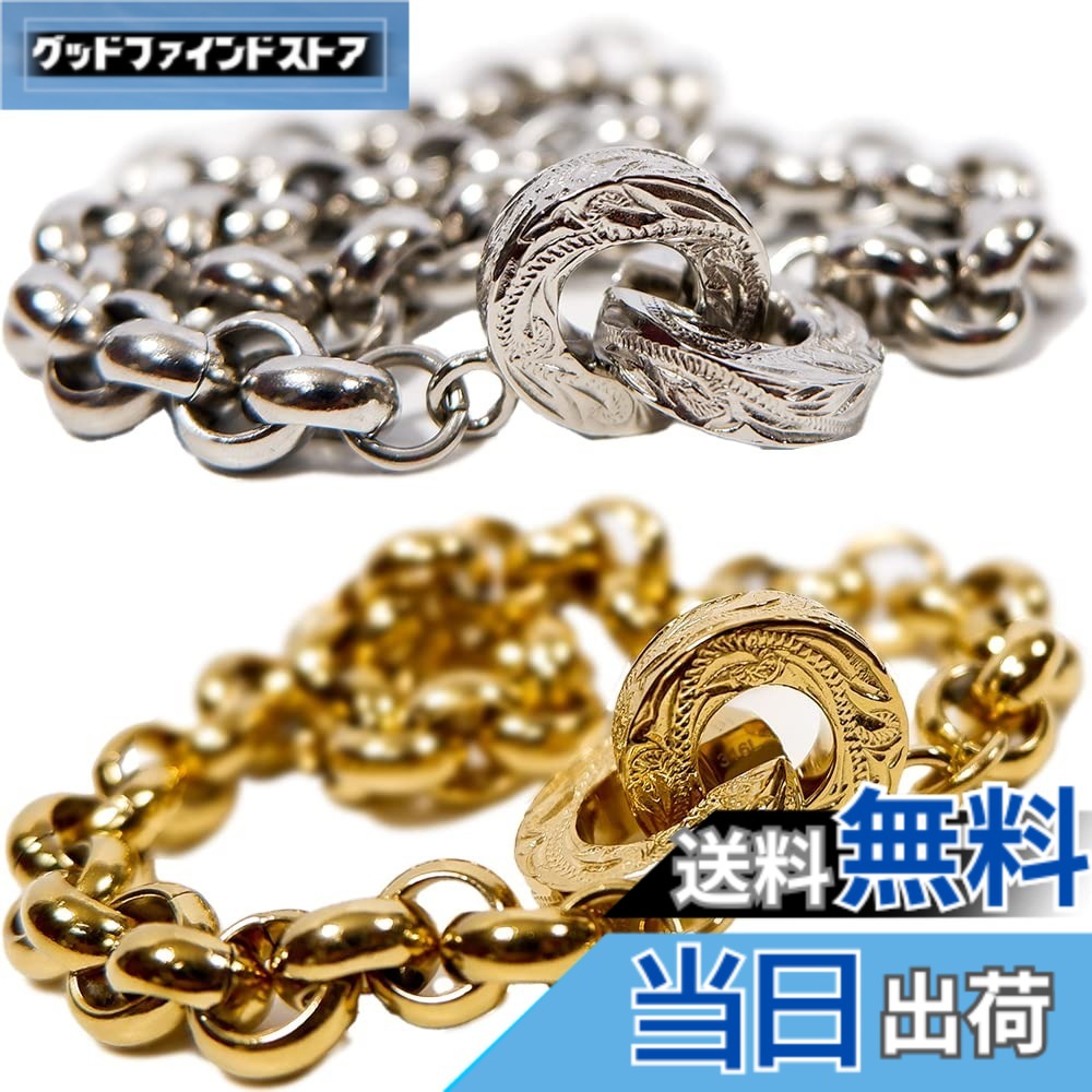 【貨物輸送無料】ハワイアン宝飾品 腕輪 メビウス インドソケイ カレイキニ メンズ サージカルステンレス インスタ スチール写真しろがね色