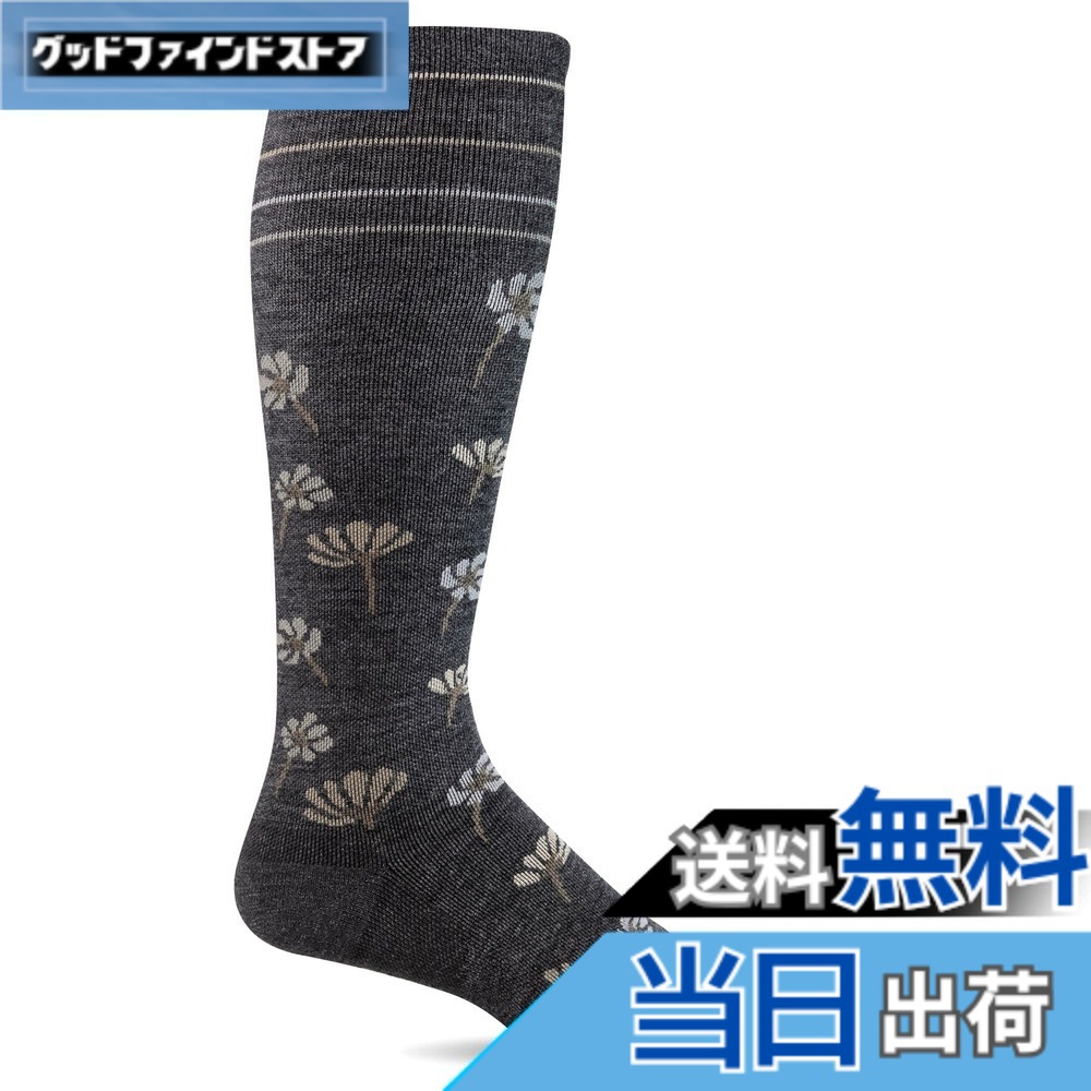 【送料無料】[ソックウェル] 着圧 加圧 むくみ 速乾 吸汗防臭 暖かい ウール素材 防寒 セルフケア メリノウール ソックス 【FIELD FLOWER】 ハイソックス
