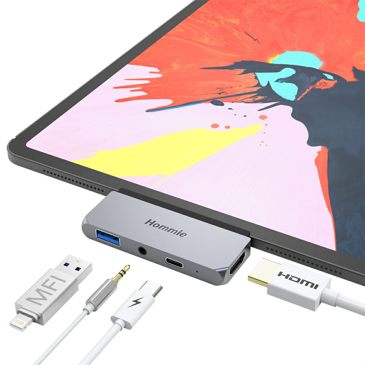 5 in 1 USB-C 3.0 HUB Type C Adapter with 4K HDMI Converter For Macbook// iPad Pro