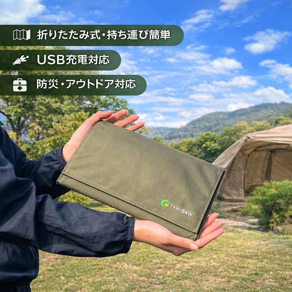 【SS押さえる大売り出し＆多種多様さ引き換え証散り散り中 6/11 01：59まで】ソーラーダイアログボックス 折りたたみ 40W 軽さ USB申し受ける相応う 携帯型 太陽光線発生 難民キャンプ 防災 停電打つ手 アウトドア TYH-B4W GOODGOODS