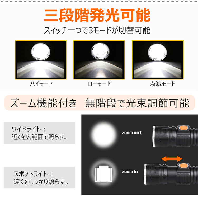 【全店クーポン発行中】懐中電灯 LED 強力 1800lm 軍用 ミニ LEDライト usb 充電式 LED ハンディライト フラッシュライト cree 充電式 ズーム付 zoom 災害対策 登山 犬散歩 夜行 防災グッズ アウトドア用品 夜釣り キャンプ(ES-20U) 【全店クーポン発行中】懐中電灯 LED 強力 1800lm 軍用 ミニ LEDライト usb 充電式 LED ハンディライト フラッシュライト cree 充電式 ズーム付 zoom 災害対策 登山 犬散歩 夜行 防災グッズ アウトドア用品 夜釣り キャンプ(ES-20U)