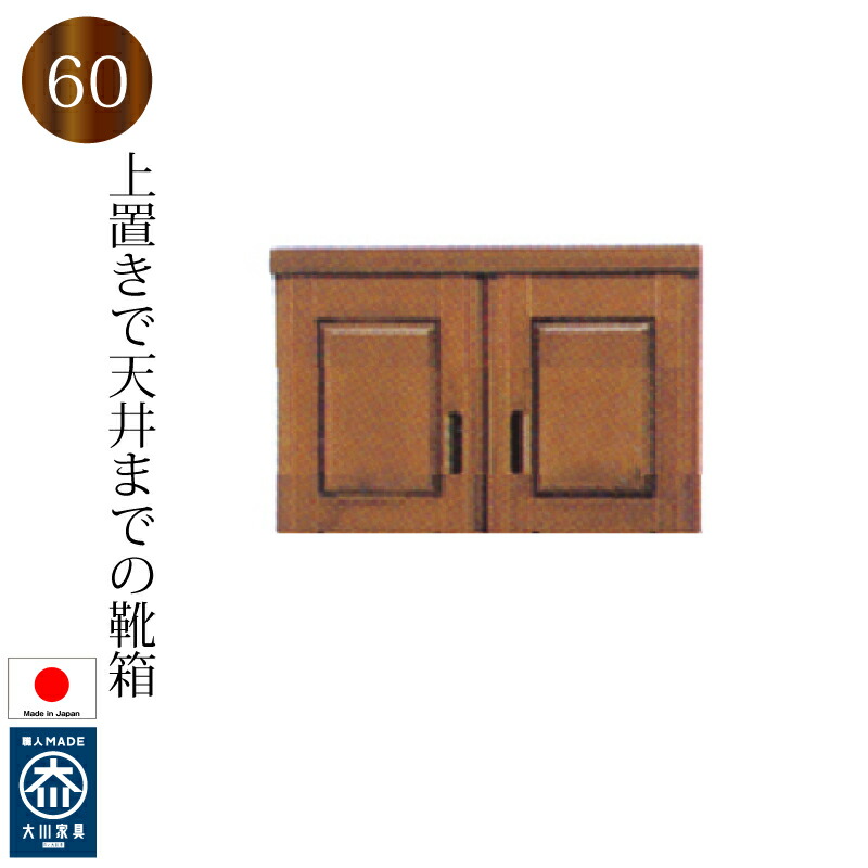 上置き 60 下駄箱 シューズボックス 日本製 完成品 大川家具 木製 バンジー材 靴箱 シューズラック おしゃれ 玄関収納 和風 最大63％オフ！