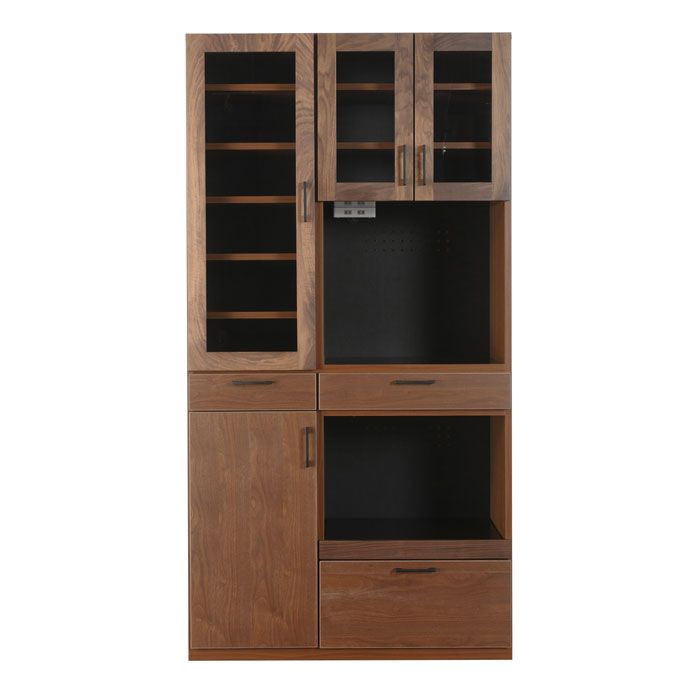 楽天市場】レンジ台 食器棚 キッチン収納 コンセント付き 100 完成品