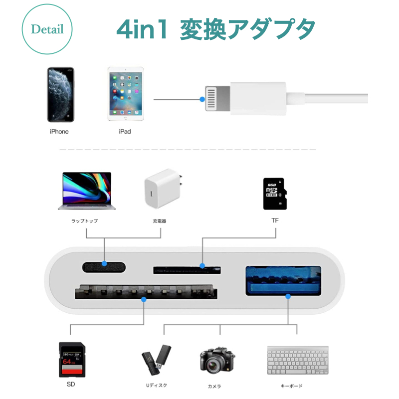 セール＆特集＞ 2021強化版 i-Phone usb 変換アダプタ i-Pad用 変換