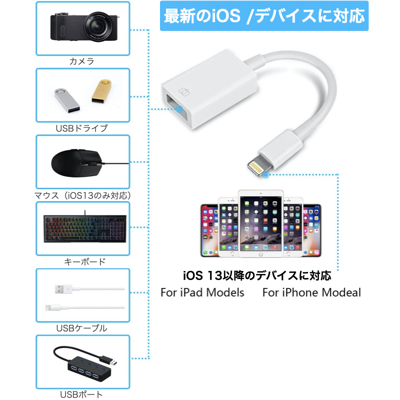 楽天市場 Usb 変換アダプタ Usbメモリ Ipad Iphone カメラ Usb フラッシュ Otg 写真やビデオ データを双方向伝送 Midi キーボード Dac マイク マウス Ios 9 2以降に対応 Qgeem アイパッド Goodhammond