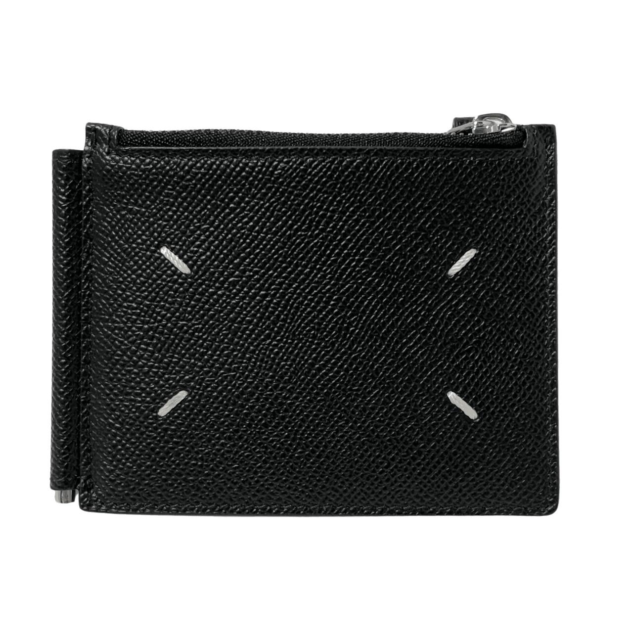 近年モデル メゾンマルジェラ 2つ折り財布 マネークリップ レザー ブラック Maison Margiela メゾンマルジェラ 財布 二つ折り