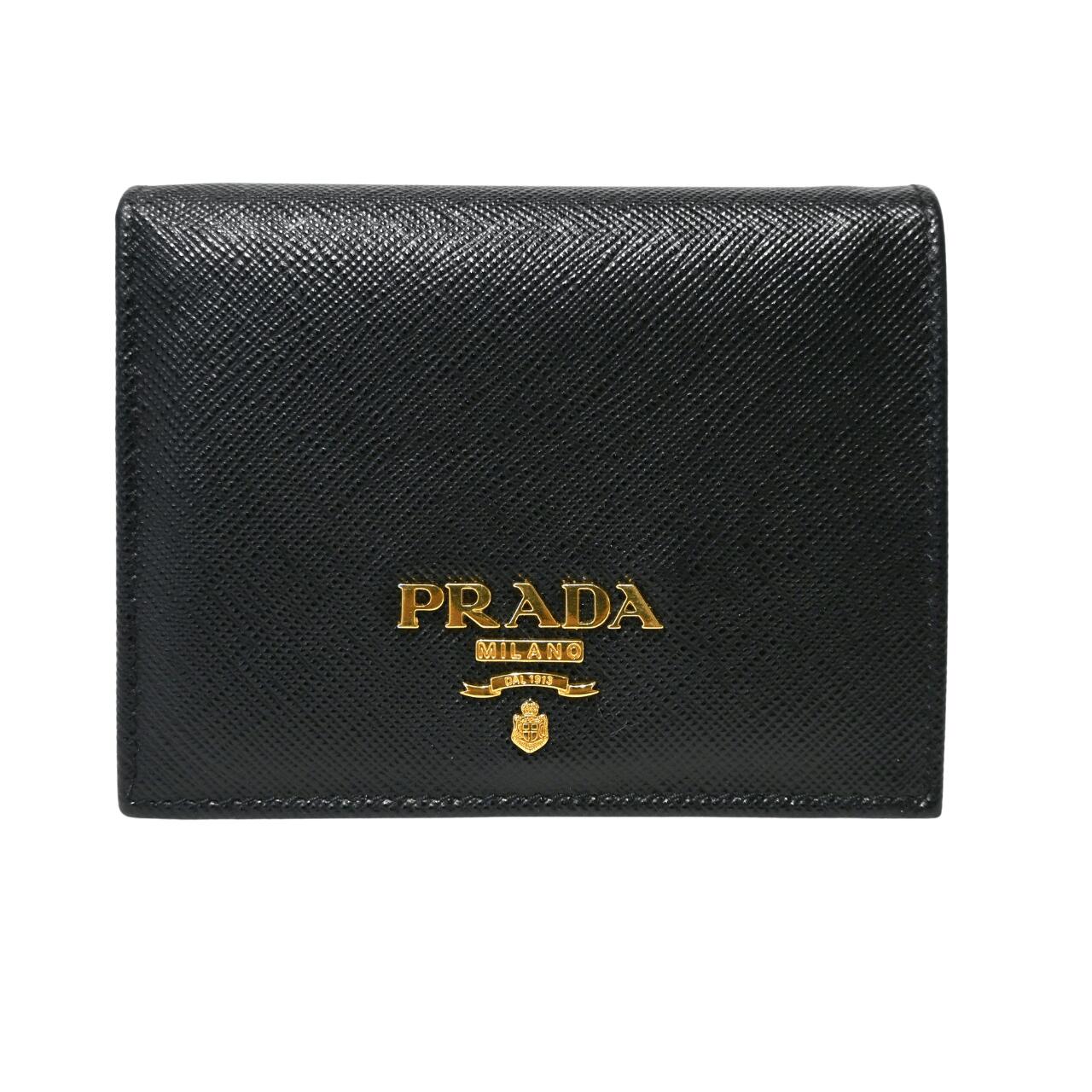 美品　PRADA プラダ　三角ロゴ　財布　ウォレット　ナイロン　ブラック プラダ PRADA PRADA 二つ折り財布 2MO738 QHH 三角ロゴプレート