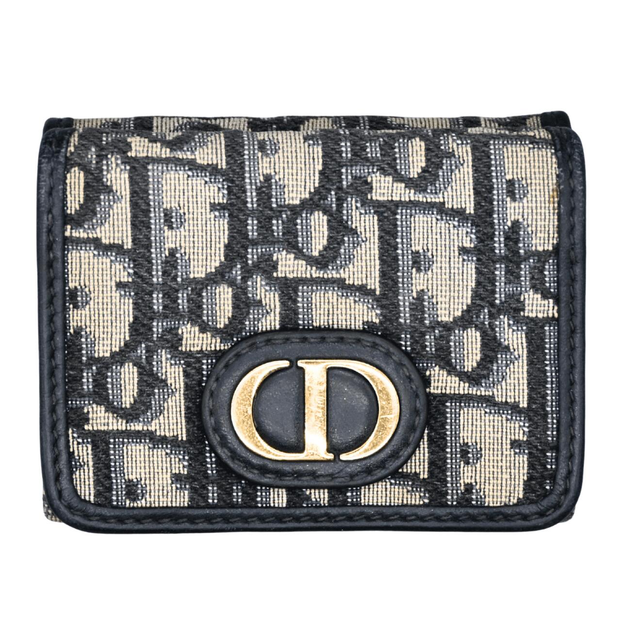 【中古美品】Christian Dior クリスチャンディオールトロッター コンパクトウォレット 帆布 三つ折り札入れ ミニウォレット 米国海軍 (17170) 【中古】 バッグ・小物・ブランド雑貨-レディース財布-財布・ケース
