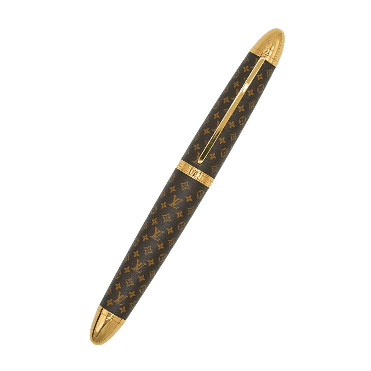 【極美品】LOUIS VUITTON ルイヴィトン モノグラム 巻きボールペン･ドック GI1175 ボールペン 文房具 赤銅色 茶 ゴールド色つや (30293)【中古】