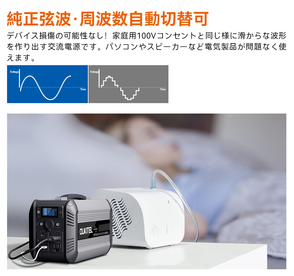 リン酸鉄 ポータブル電源 500w 大容量 発電機 小型 非常用電源