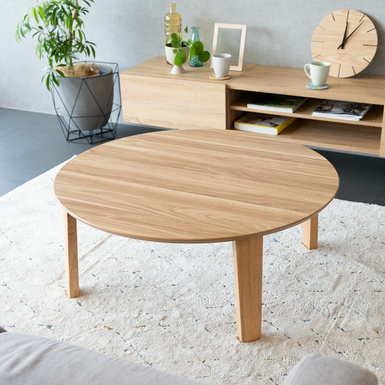 丸型ちゃぶ台 脚折りたたみ式座卓 120 丸型ちゃぶ台 脚折りたたみ式座