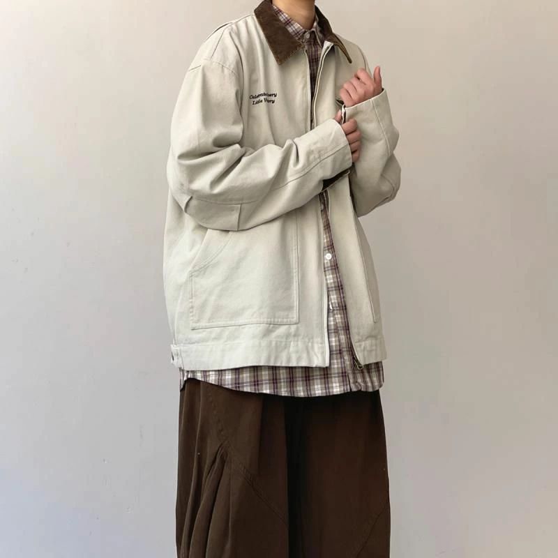 歳月 春夏 モテ かっこいい 韓国 上衣 成人男性服 秋冬 オシャレ メンズ 分かりやすい 上衣 自動車の街 遊撃手 成人男性用 メンズ 成年者 レトロ 嵌まる 流行り物 嚠喨たる 服 C：パープルグレー-A：オフホワイト