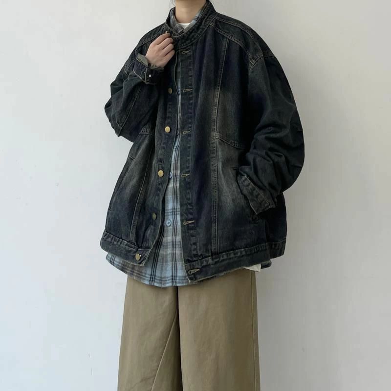 ファッション 紳士服 ウォッシュデニム モテ 服 ジャケット かっこいい メンズ オシャレ 大人 シンプル カジュアル 春夏 秋冬 男性用 和風 ショート 春 秋 レトロ 韓国 スタンドカラー デニムジャケット｜グッドライフパートナー