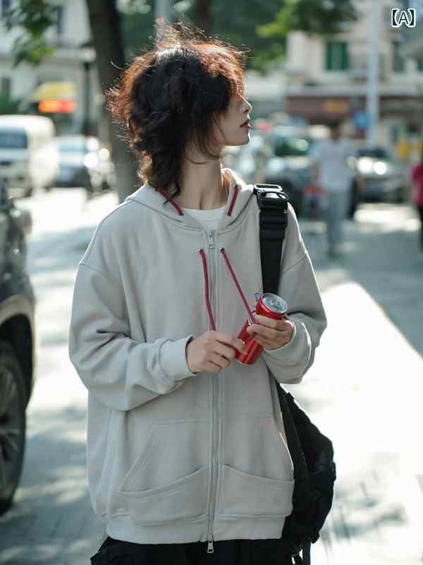 オシャレ ボンネット ファスナー 冬 服  春夏 レトロ 成人男性用 メンズ ジレー 流行り物 成年者 成人男性服 かっこいい 分かりやすい トレーナー 韓国 ゆったり 長袖 モテ メンズ 秋冬