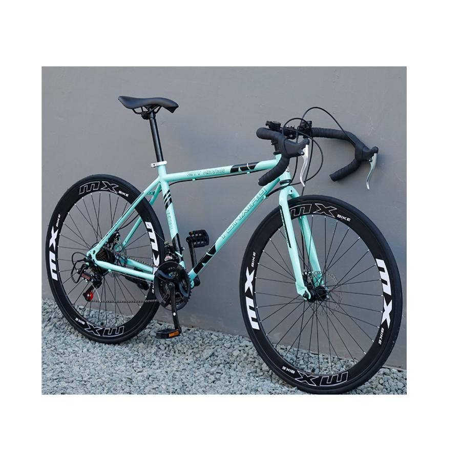 ロードバイク通勤 通学ロード自転車高炭素鋼フレーム ダブルディスクブレーキ公路自行? 自行? 初心者自転車ロードバイク アウトドアソリ