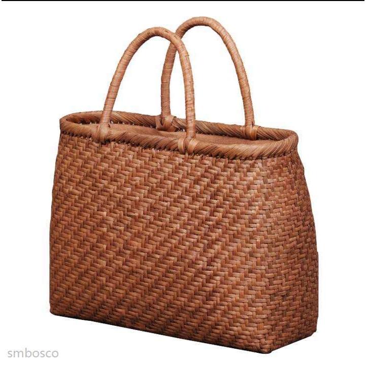 やまぶどう籠 網代編み 山葡萄かごバッグ 収納バッグ 手編み籠 高級品 送料無料