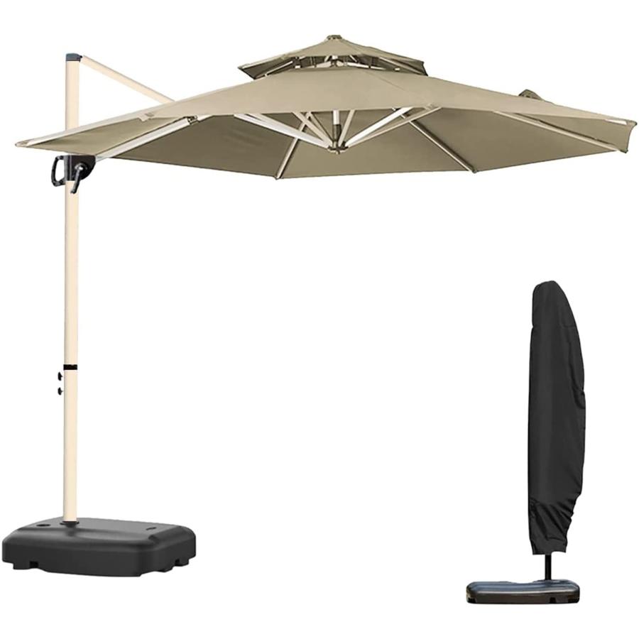 パラソル ガーデンパラソル 270/300cm パラソルカバー 風に強い 大型 ハンドル開閉 ビーチパラソル 360&deg;回転 撥水加工 ガーデニング 庭｜グッドライフパートナー
