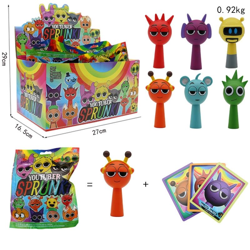 【Sprunki incredibox :blind box！Contains 1 figure + 3 cards!】スキビディトイレ 目かくしボックス席*1\u003d 図形*1＋歌留多*3 新